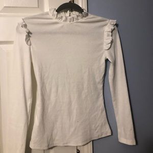 Long sleeve frilly turtleneck